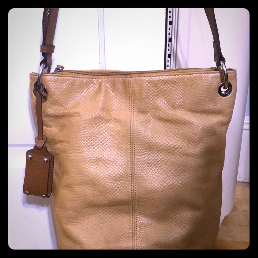 Tignanello snake print embossed leather bag